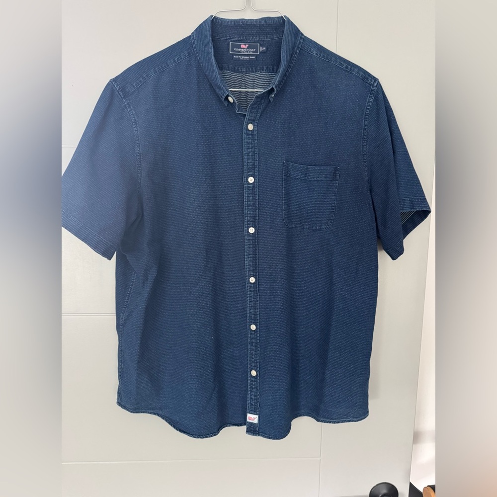 Vineyard Vines Indigo Short-Sleeve Button-Down Shirt